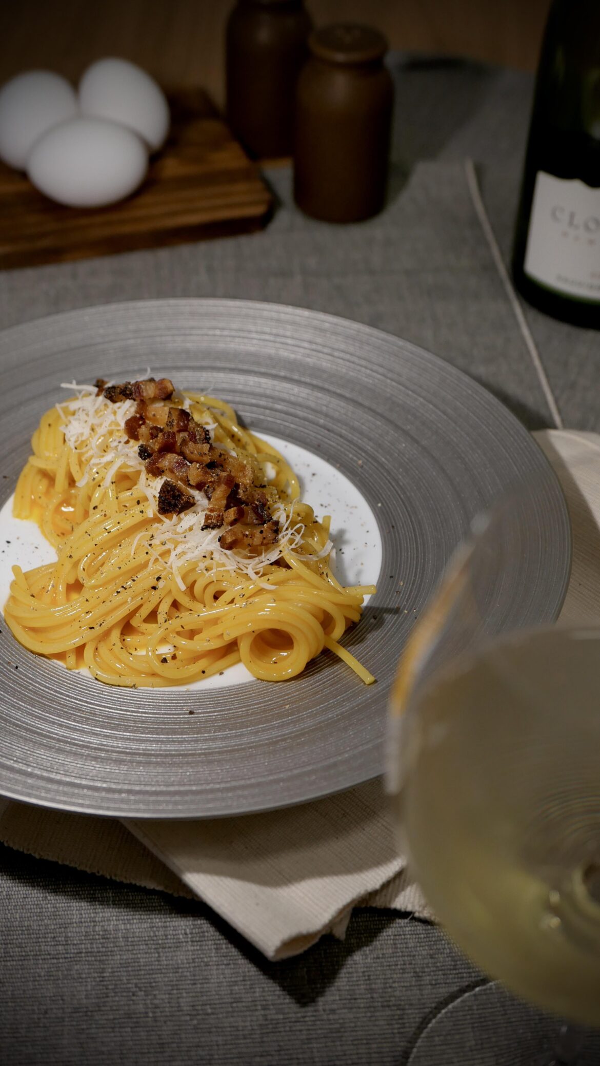 First time trying food photography - of course it’s carbonara