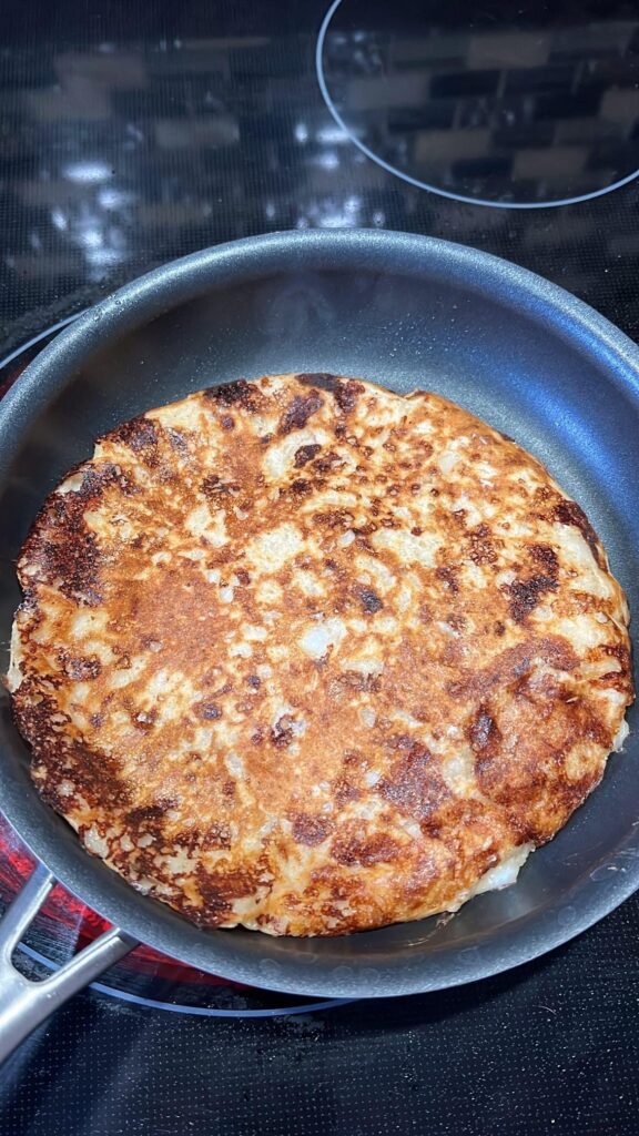 Giant cottage cheese Kodiak pancake