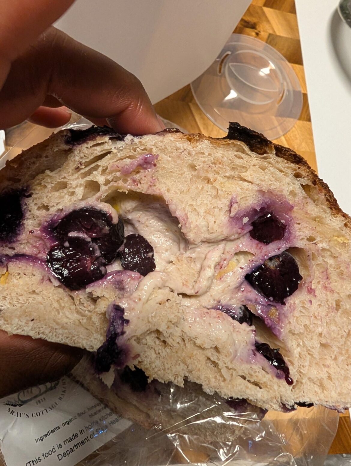 Bought this lemon blueberry loaf at a farmers market. Very disappointed.