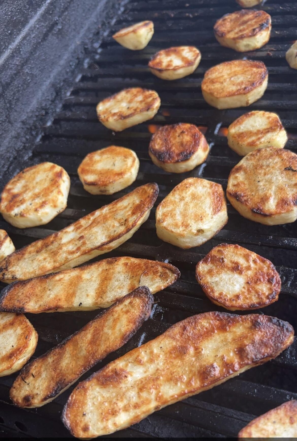 If you haven't done so already, try grilling potatoes directly on the grates. Just oil, season and go...my family and I can't get enough :)