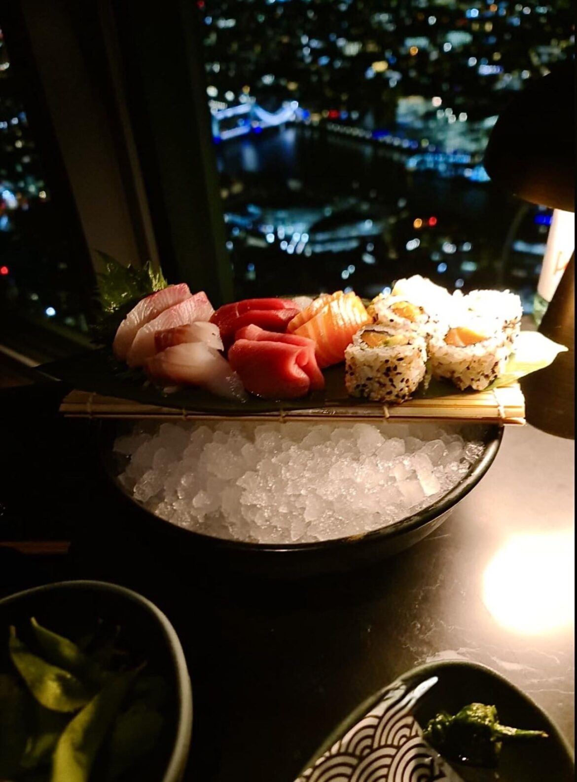 Having my fav Sashimi with my fav Lucky Cat views.
