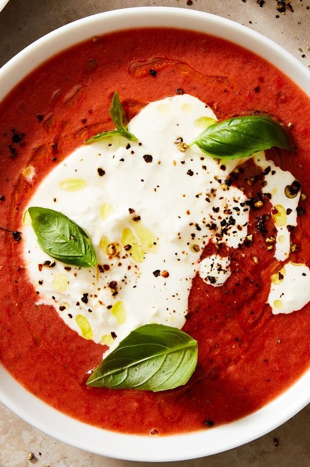 gazpacho with burrata