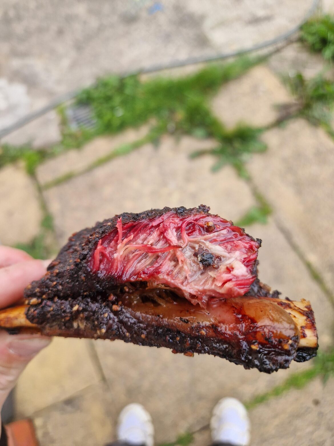 Dino ribs in the kettle joe. Look at that colour!