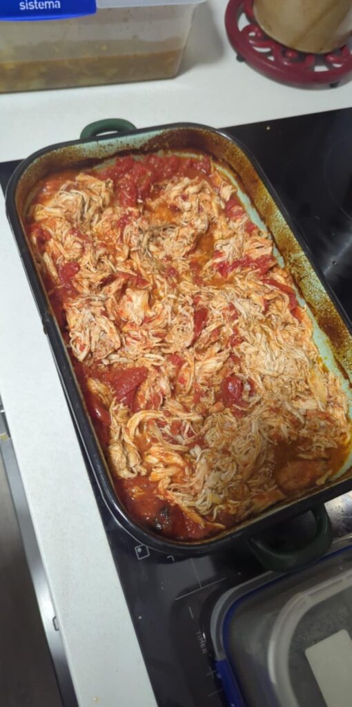 Shredded chicken prep Shredded chicken prep