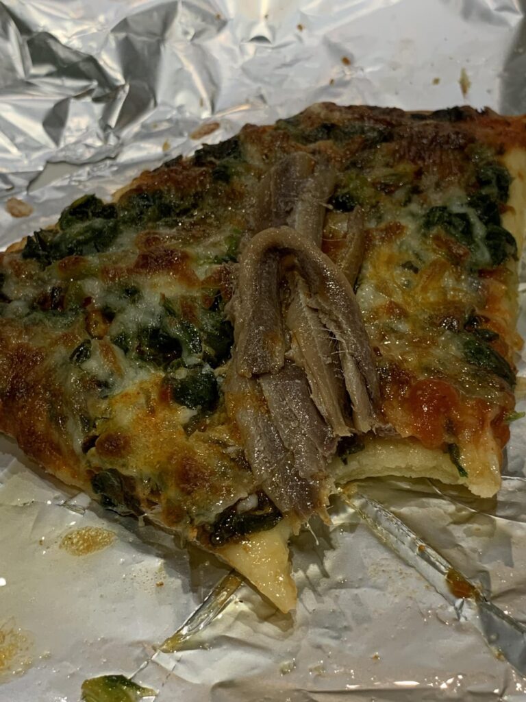 Pizza and anchovies