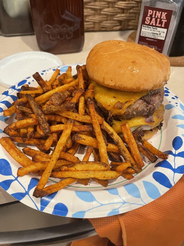 Made one of the best burgers I’ve ever had. (Plus home made fries)