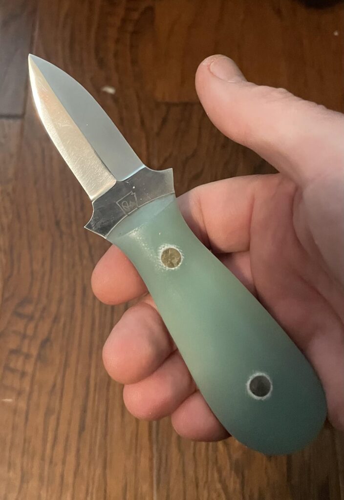 My boys gave me a custom oyster knife for Father’s Day