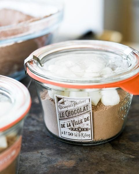 homemade hot chocolate mix in container