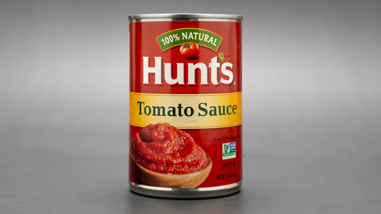 A can of Hunt's Tomato Sauce