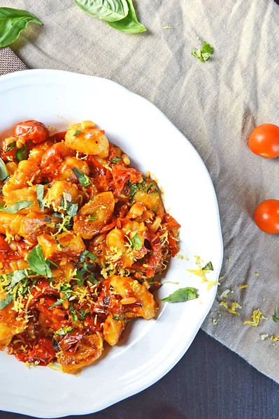 Vegan Italian Recipes: Gnocchi with Tomato Confit