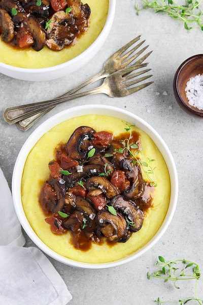 Creamy Polenta with Mushroom Ragu