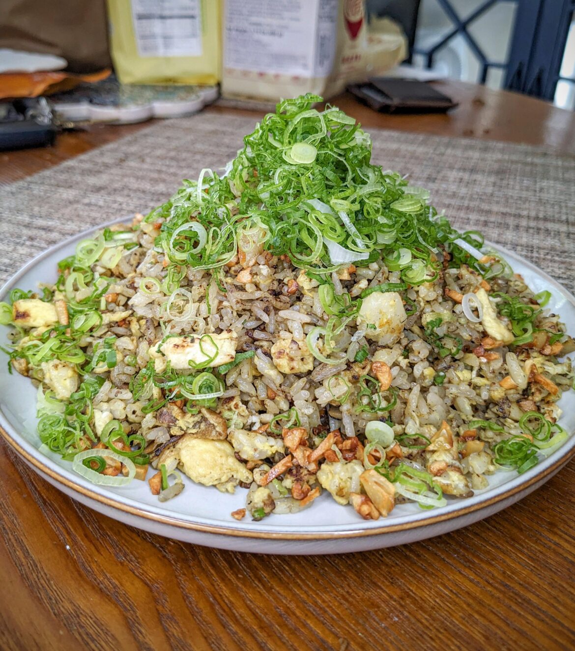 Green Onions with a side of Fried Rice