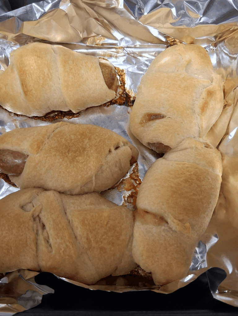 Crescent rolls + plant-based breakfast sausage quick meal