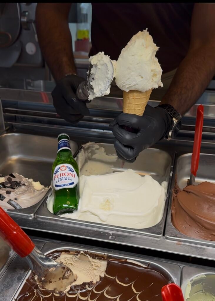 Limited edition Peroni gelato available for one week only at Antonietta