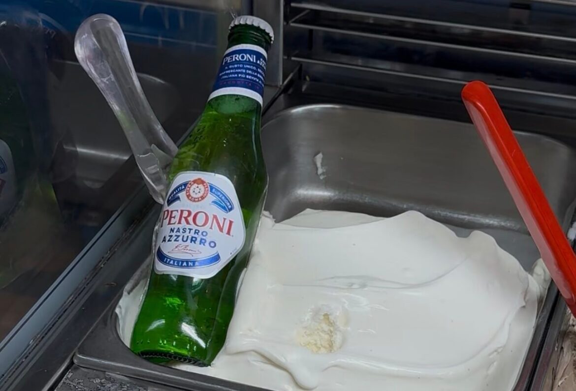 Limited edition Peroni gelato available for one week only at Antonietta