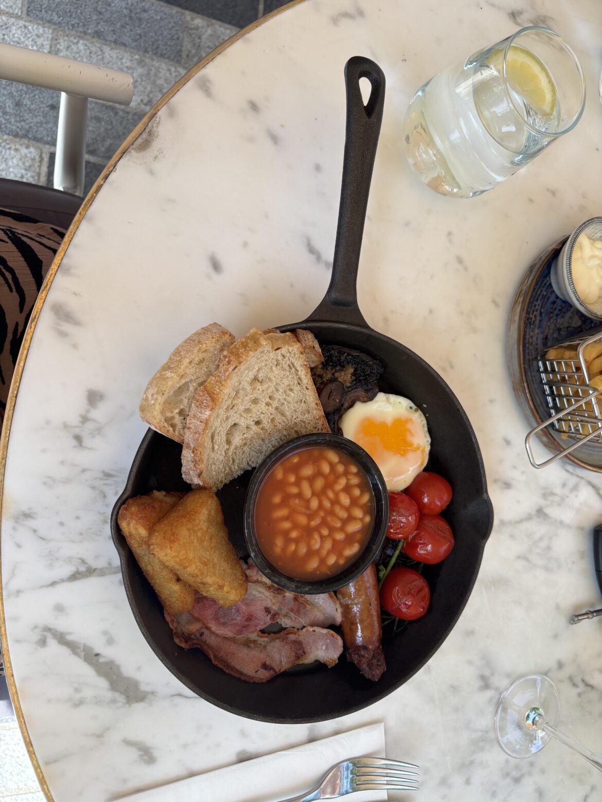 English breakfast in a frying pan???
