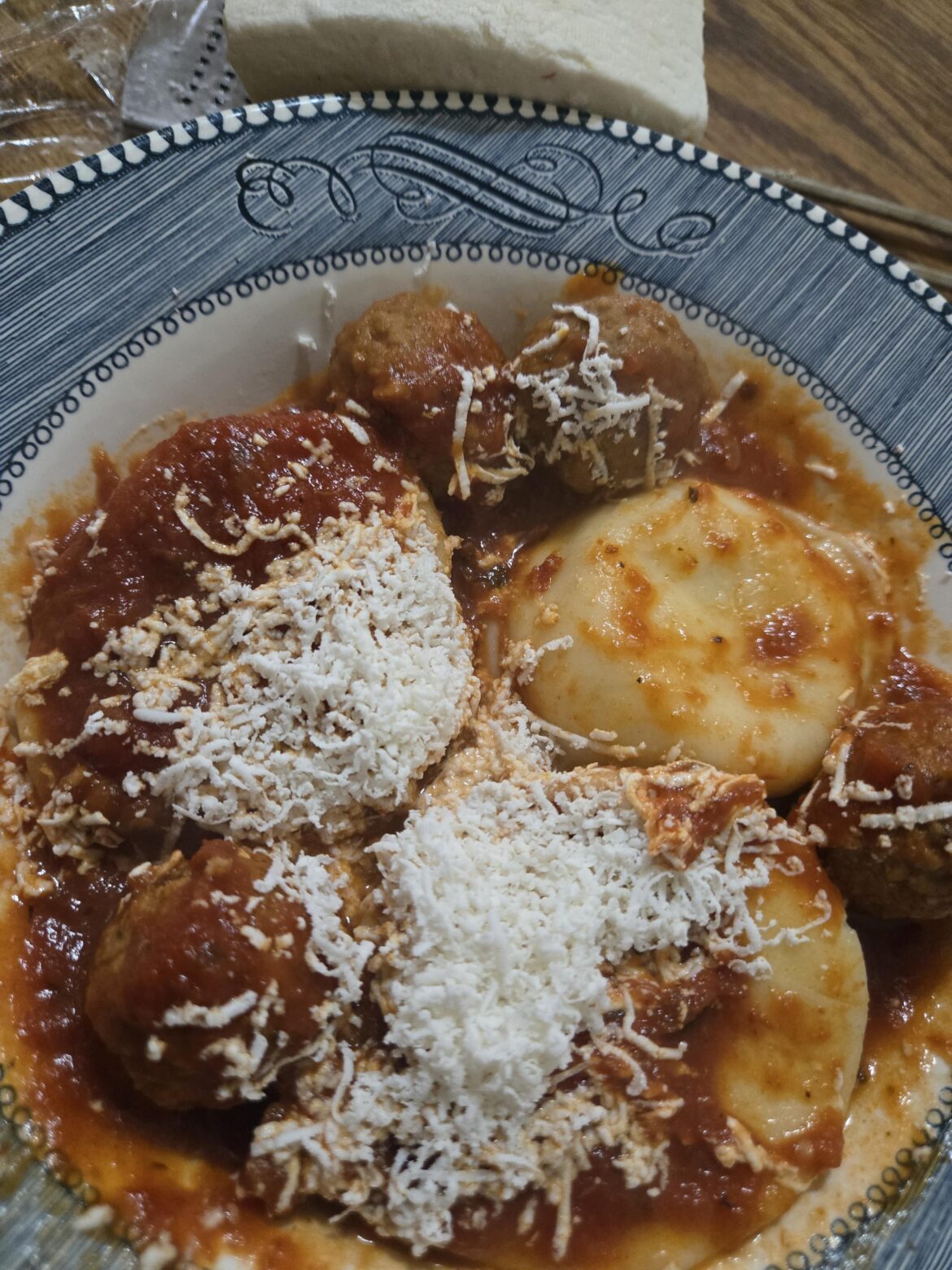 Sunday at my parents house-ravioli and meatballs w ricotta salata-mangia!!!!!
