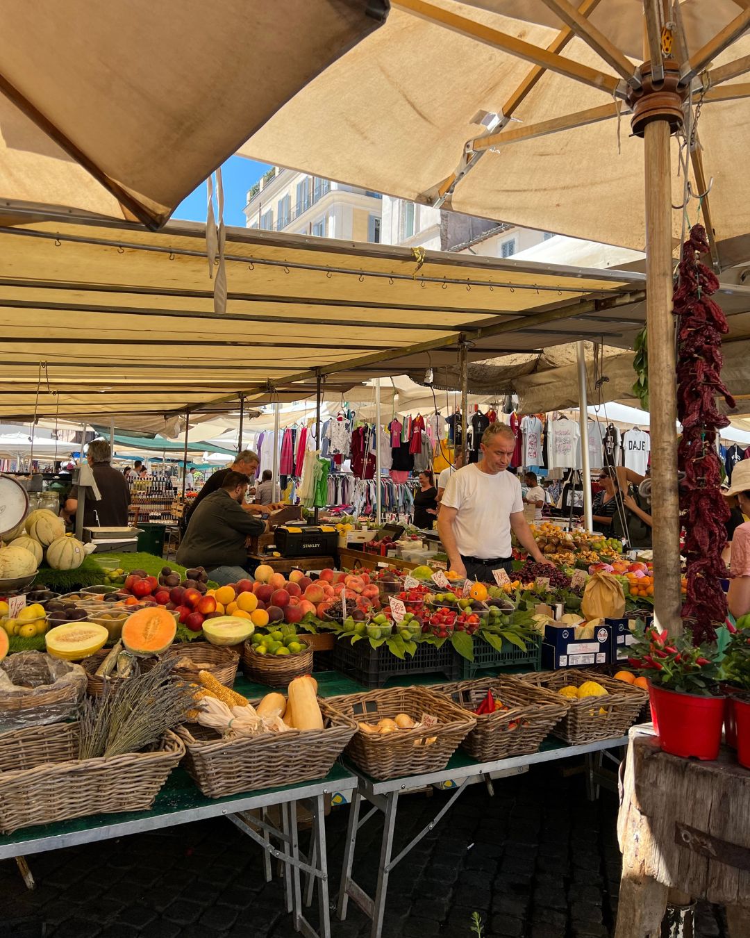 italian girl summer farmers' market
