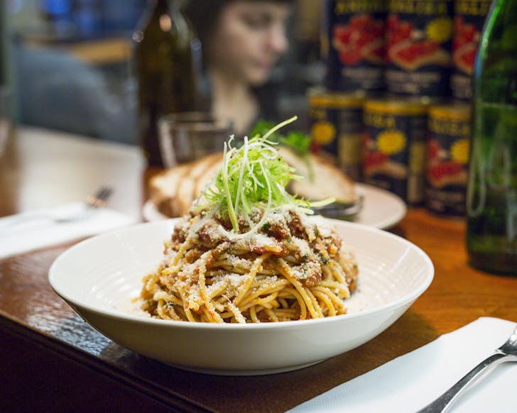 A bowl of spaghetti at Francoforte