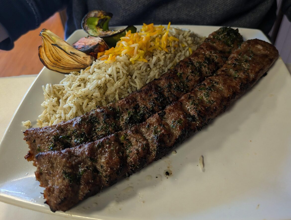 Juiciest, most flavorful lamb koubideh at Alfarsi