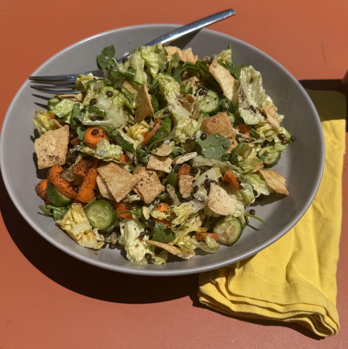 Cleaning out the fridge and freezer salad