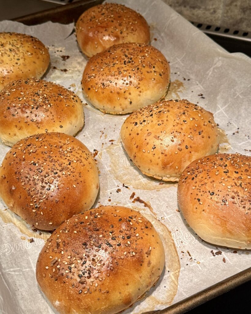 Hamburger Buns, Everything Seasoning, first try!