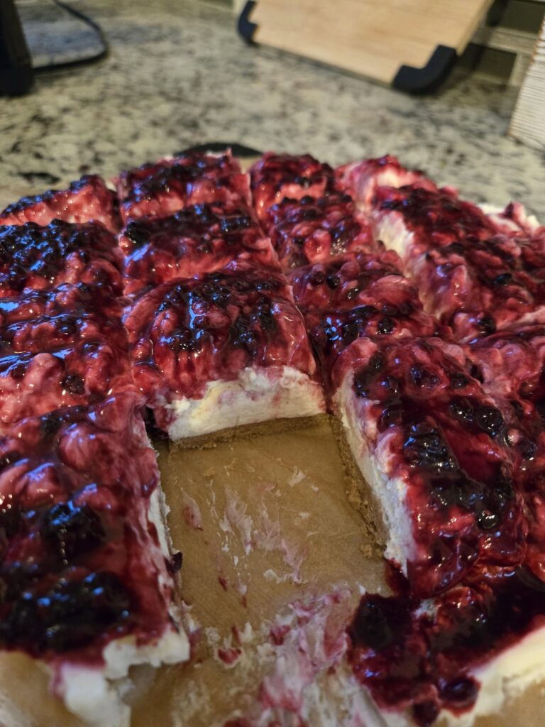 Broke my diet for this. No bake Blackberry Cheesecake Bars.