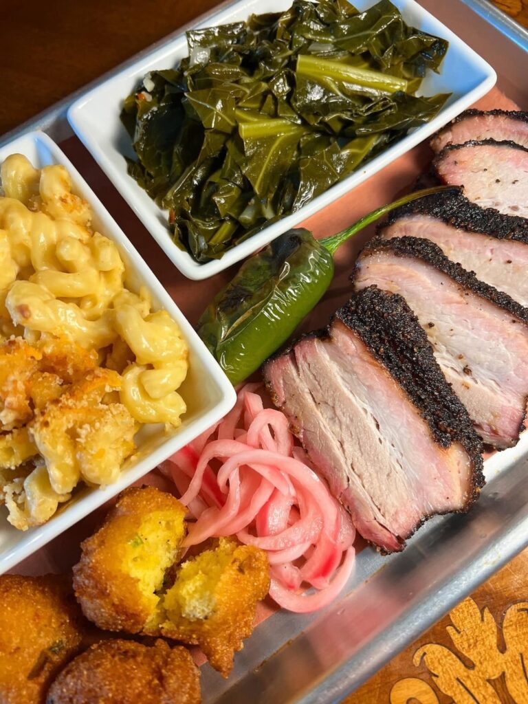 Homemade Smoked Pork Belly BBQ Plate