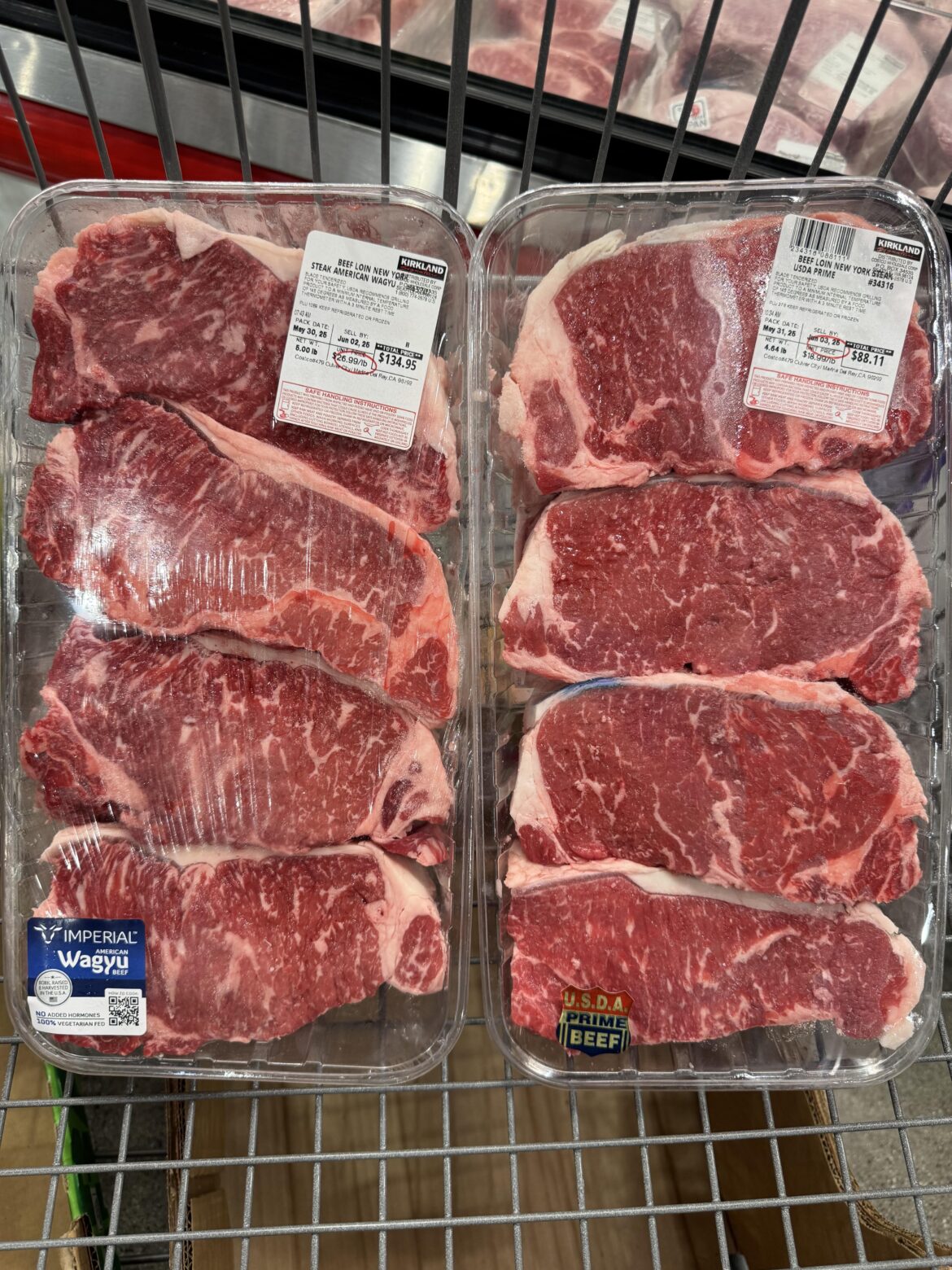 American Wagyu vs Prime for NY Strip - same temp/time?