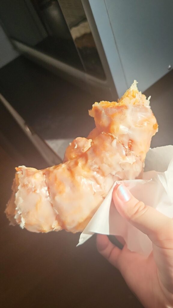 Croissant doughnut from Schnucks for .99 cents. My favorite dessert.