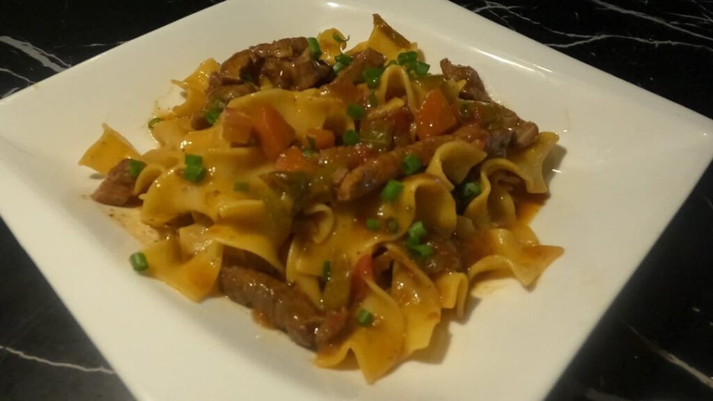 I had to try this combination, beef, vegetables and soy sauce, I was surprised by the taste, different but very nice Ingredients and method in the comments Enjoy :)