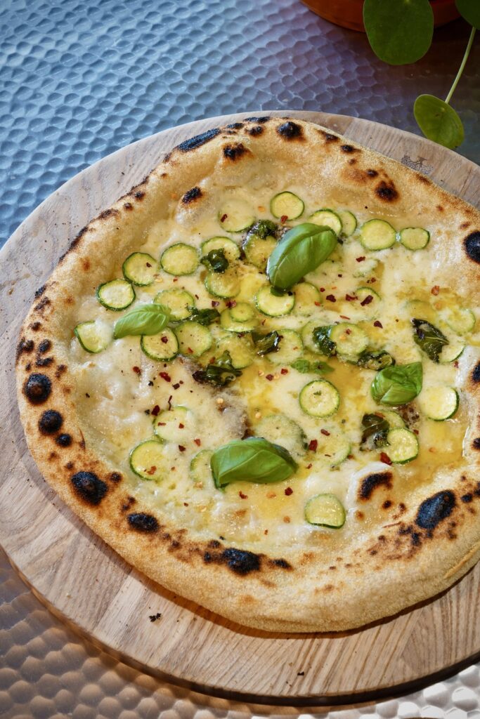 Homemade Pizza Bianco with Courgette.  Yard Sale x Sargasso Clone.