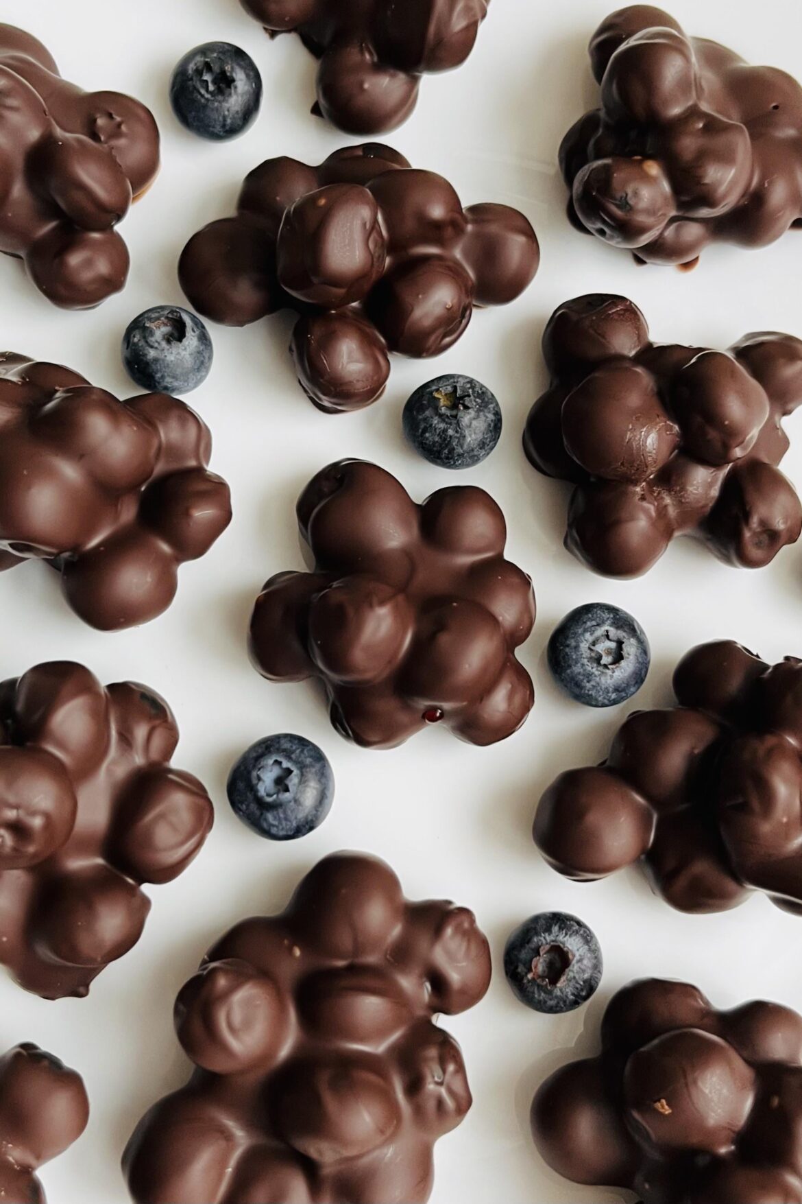 Chocolate blueberry clusters