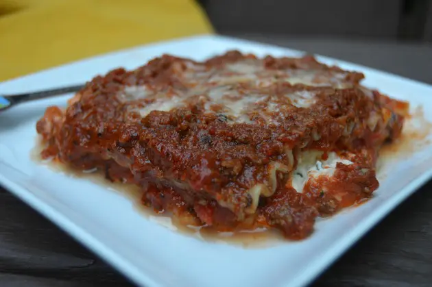 Simple Italian Meal: Michael Angelo’s Frozen Lasagna lasagna
