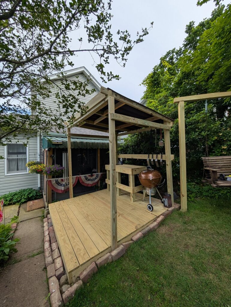 Built a new deck for my new Weber premium kettle