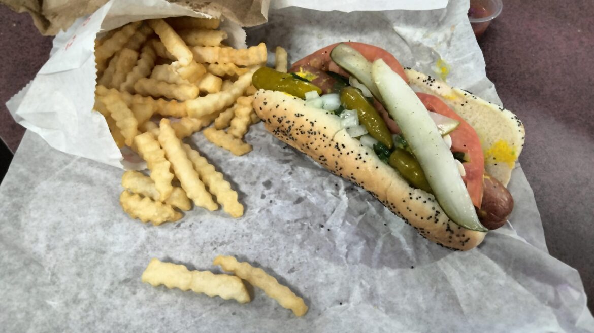 Excellent Chicago dog at Cozzi Corner in Downers Grove 75th and Lemont