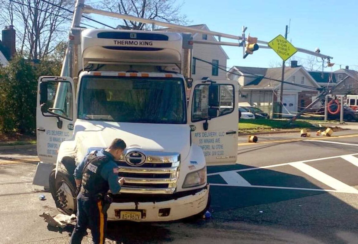 Driver Hospitalized After Italian Food Delivery Truck Destroys Traffic Light In Paramus