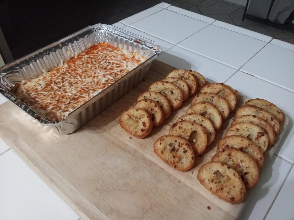 I wanted dominos bread bites and their cheesy dip so I made my own
