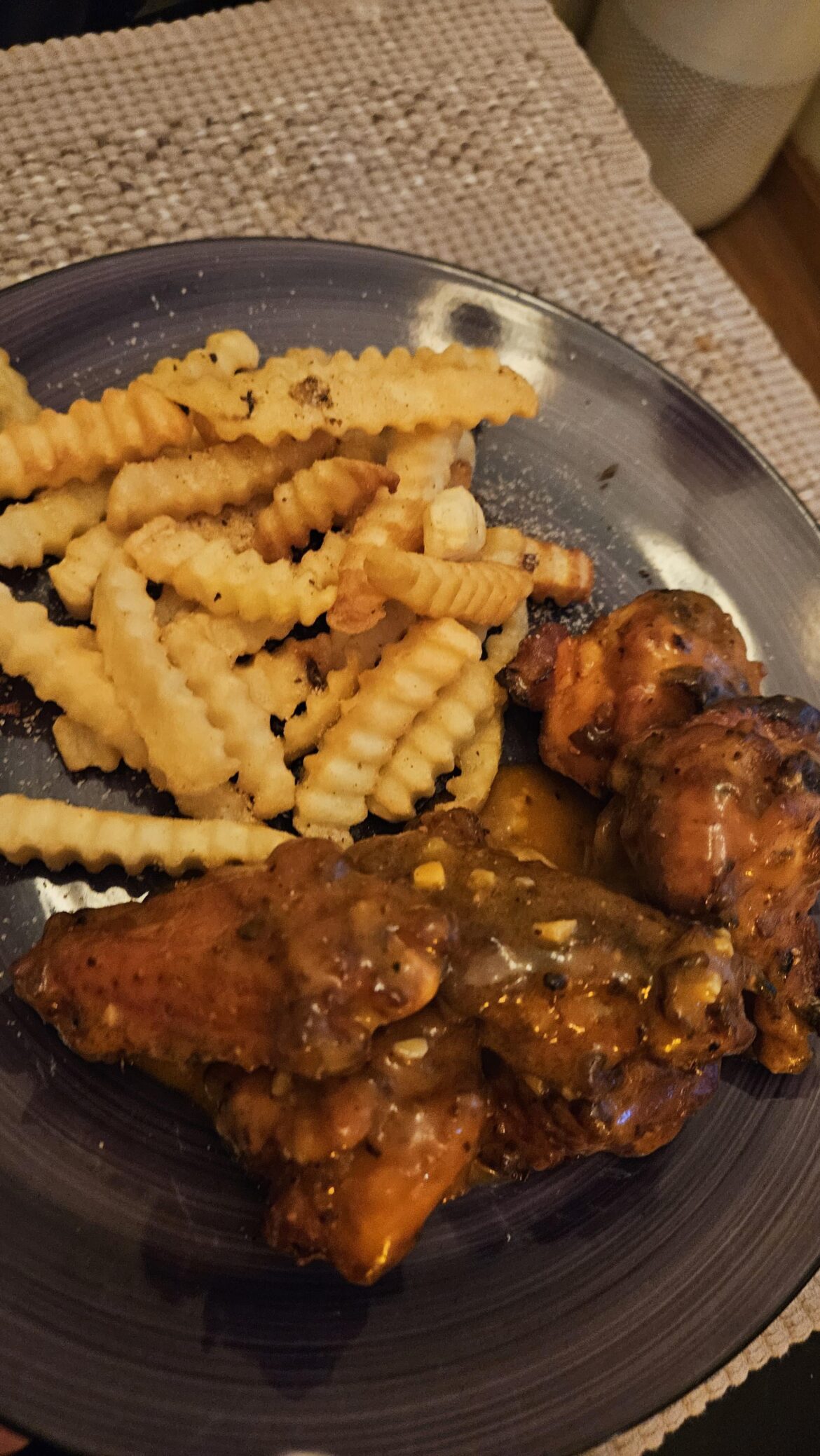 Husband is away, wife will play. Wing challenge for me and our kiddo, day 1