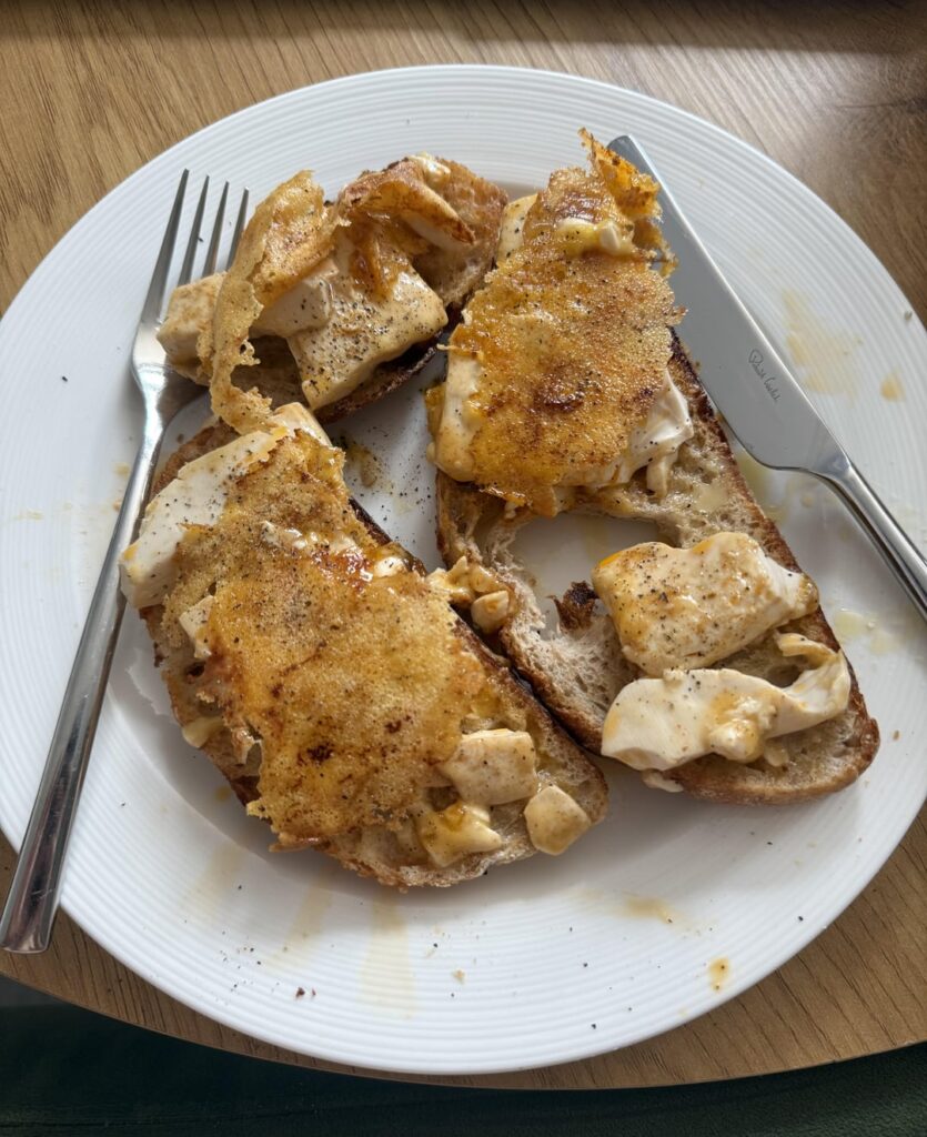 my first try at vegan fried egg style tofu