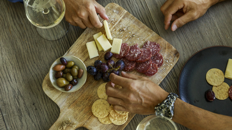 Cheeseboard with olives