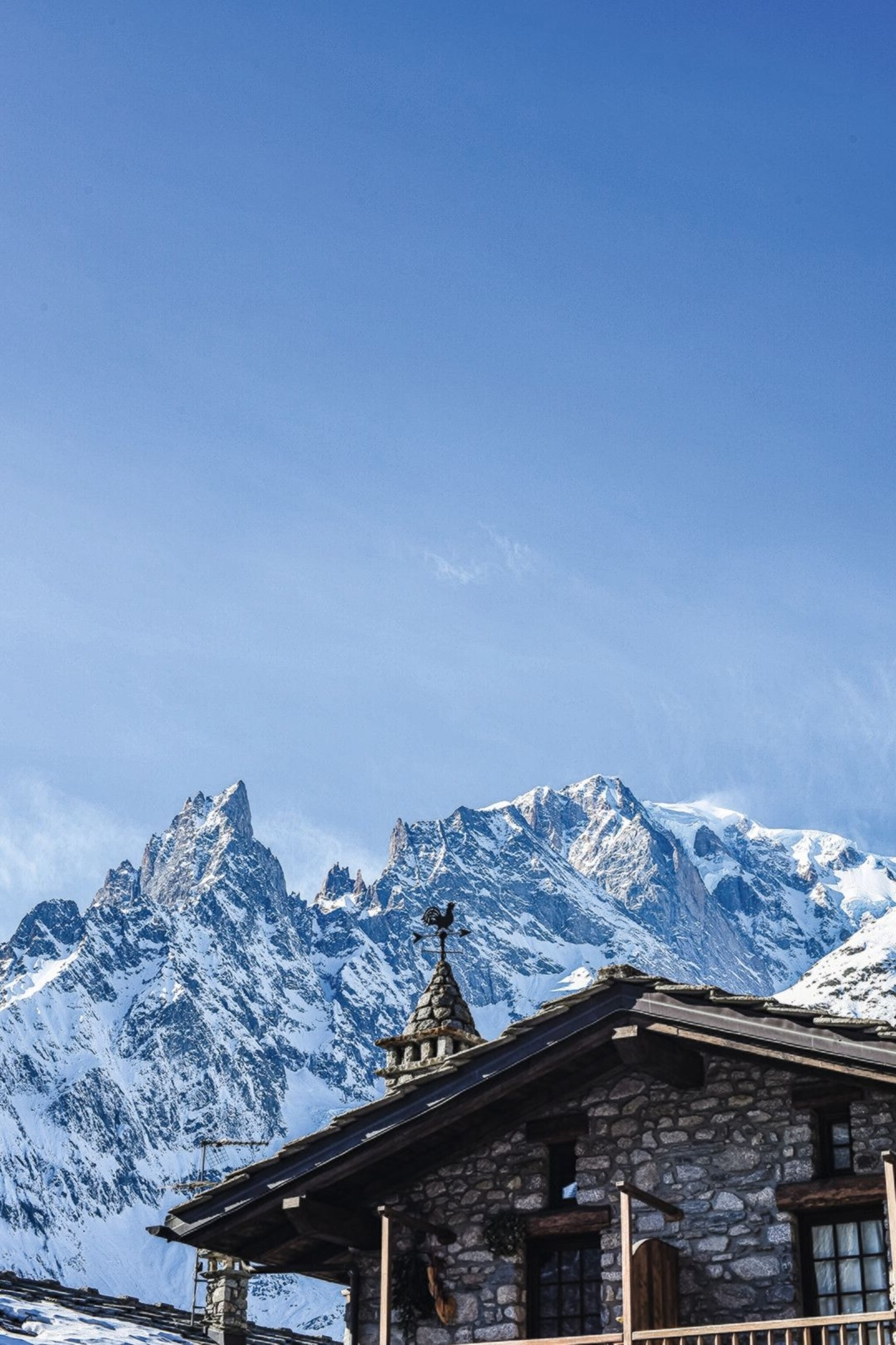 The view on Mont Blanc from Entrèves.