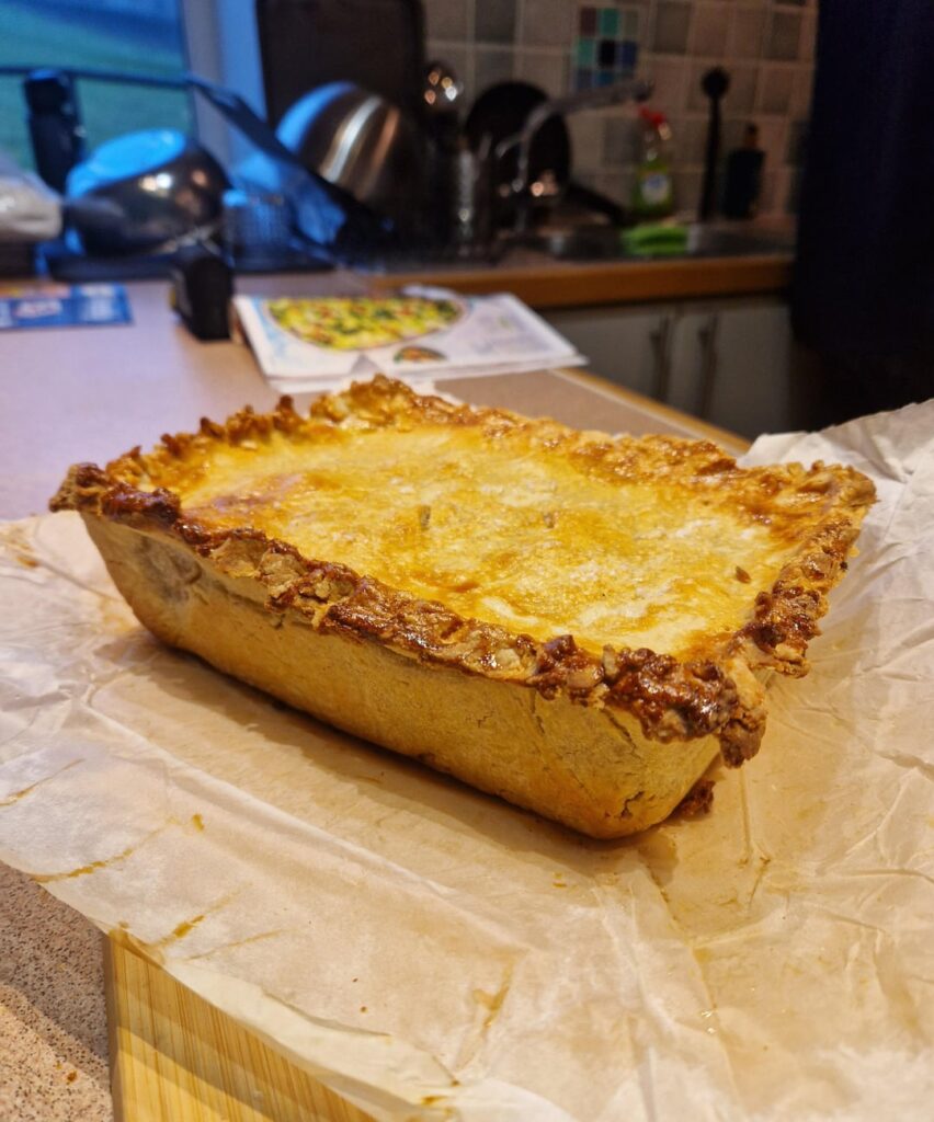 My wonky, scruffy round the edges, homemade cheese n onion pie