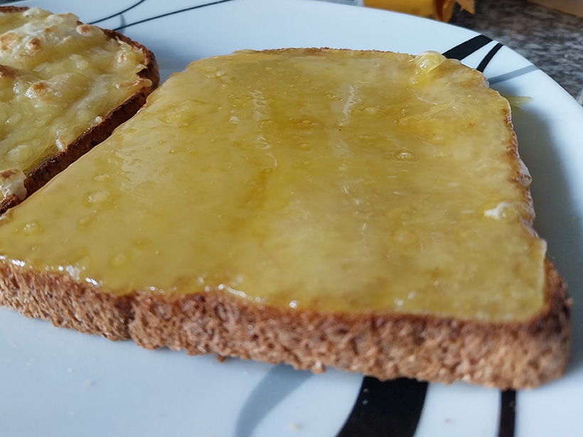 vegan applewood cheese, melted on toast