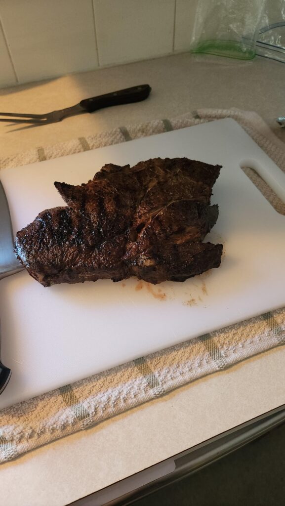 First time cooking a steak with charcoal