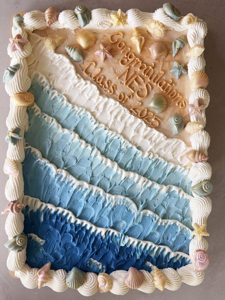 Beach sheet cake for a 6th grade graduation