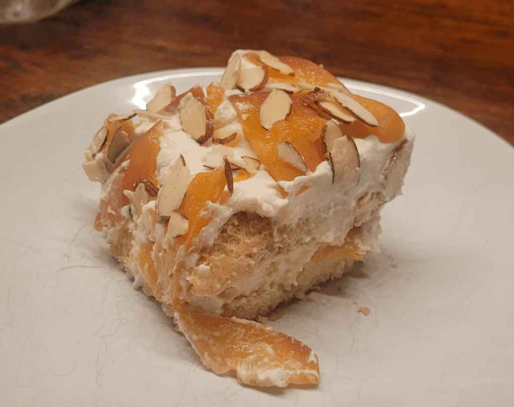 Peach tiramisu