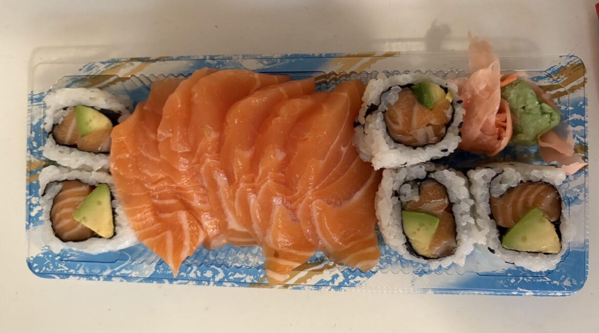 Salmon and salmon avocado rolls