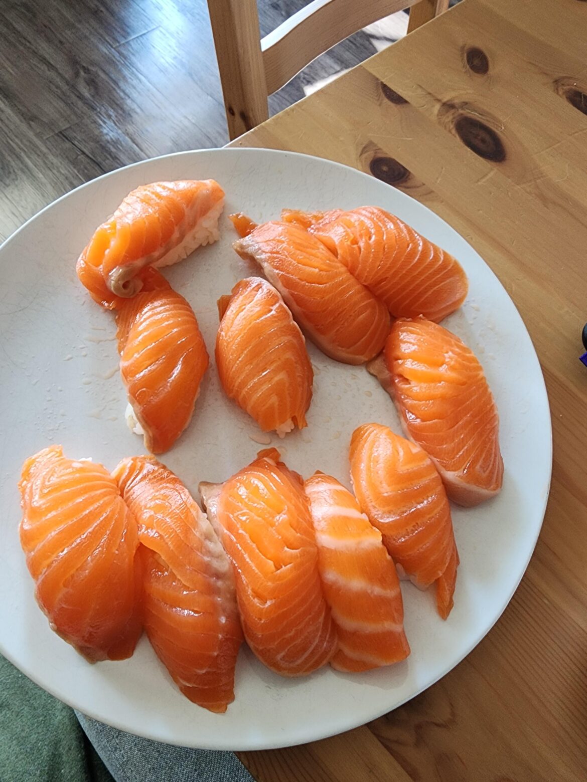 Alone on Father’s Day, so I made some nigiri Alone on Father's Day, so I made some nigiri
