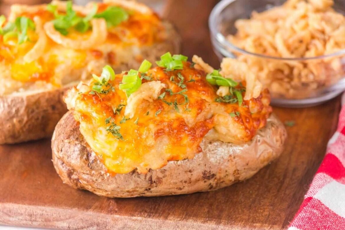 Air Fryer French Onion Baked Potatoes
